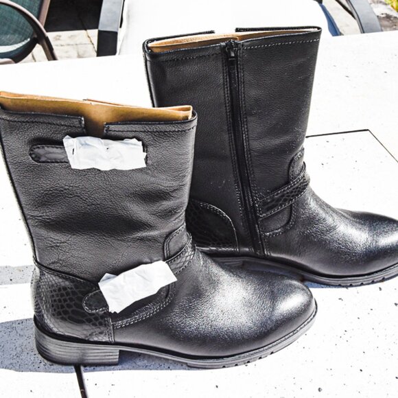 NWT Naturalizer Genna Mid Calf Boots Black Women Size 8W - Picture 3 of 6